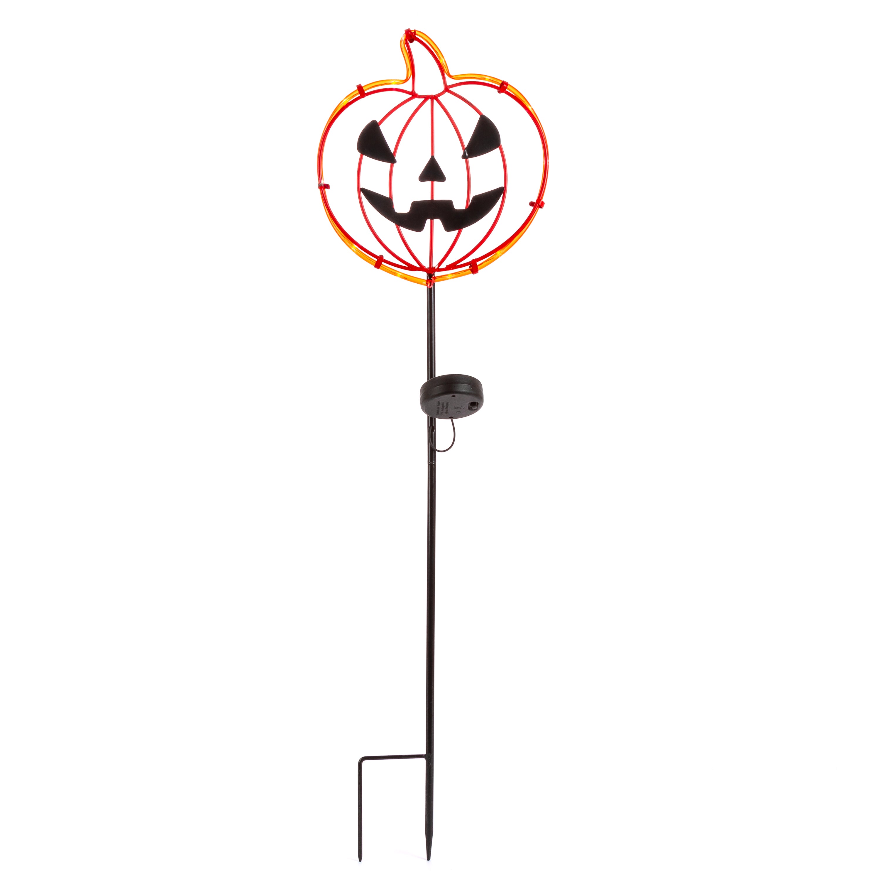 Set of 2 Solar Metal Pumpkin Lantern Yard Stake, Outdoor Decor